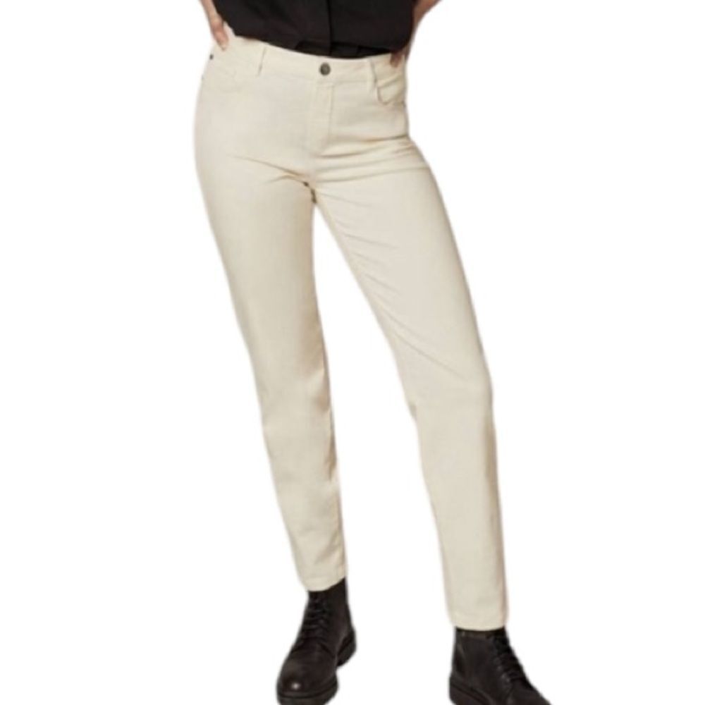 Massimo Dutti Cream Straight Leg Pants
